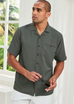Cotton Traders Forest Green Short Sleeve Summer Soft Touch Shirt