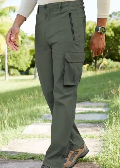 Cotton Traders Forest Green Quick Dry Stretch Action Trousers
