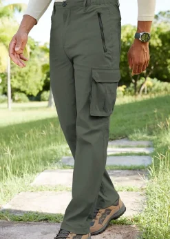 Cotton Traders Forest Green Quick Dry Stretch Action Trousers