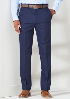 Cotton Traders French Navy Flat Front Supreme Easy-Care Trousers