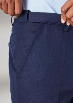 Cotton Traders French Navy Flat Front Supreme Easy-Care Trousers