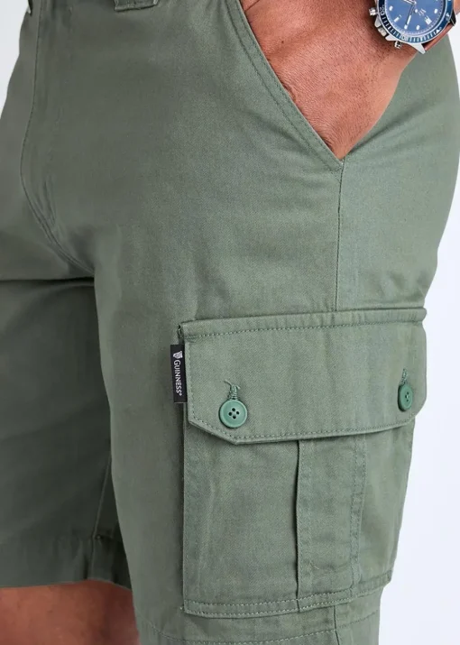 Cotton Traders Green Guinness Cargo Shorts