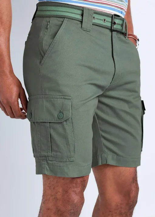 Cotton Traders Green Guinness Cargo Shorts