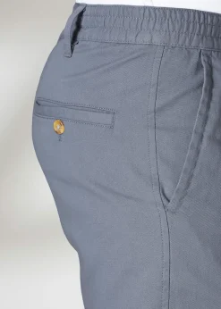 Cotton Traders Grey Blue Pleat Front Comfort Shorts