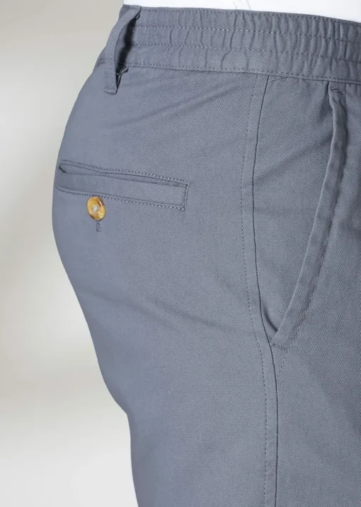 Cotton Traders Grey Blue Pleat Front Comfort Shorts