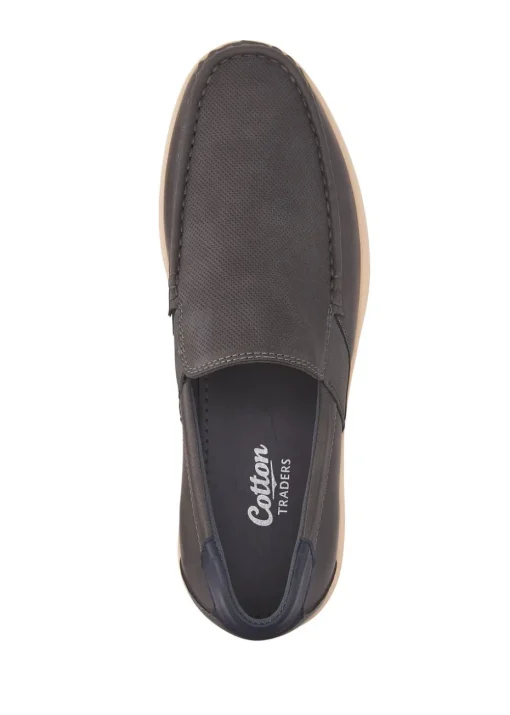 Cotton Traders Grey Slip-On Elasticated Boat Shoes