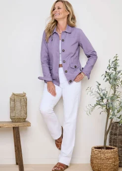 Cotton Traders Heather Cotton Cargo Jacket with Pockets