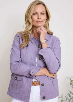 Cotton Traders Heather Cotton Cargo Jacket with Pockets