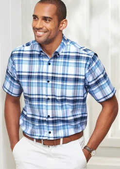 Cotton Traders Iris Short Sleeve Patterned Oxford Shirt