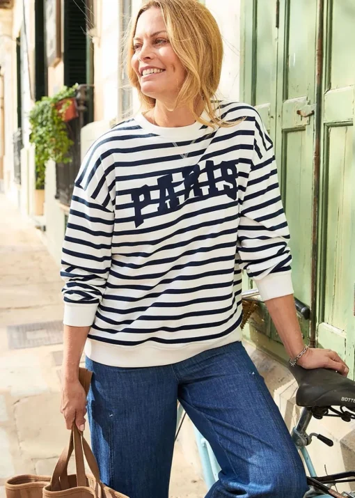 Cotton Traders Ivory Printed Sweatshirt