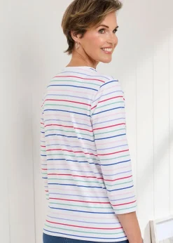 Cotton Traders Ivory Print T-Shirt