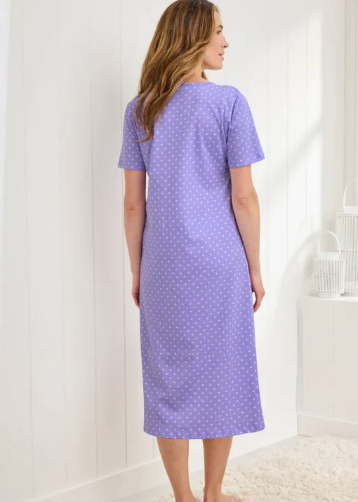 Cotton Traders Lavender 2 Pack Short Sleeve Nightdresses