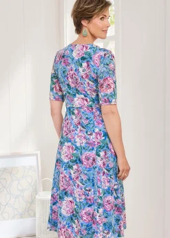 Cotton Traders Lavender Burnout Jersey Midi Dress