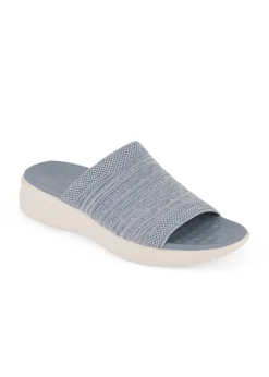 Cotton Traders Light Blue Slip On Mule Sandals