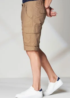 Cotton Traders Light Camel Cotton Cargo Shorts