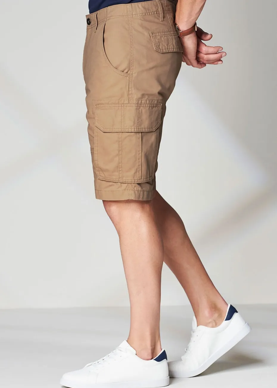 Cotton Traders Light Camel Cotton Cargo Shorts