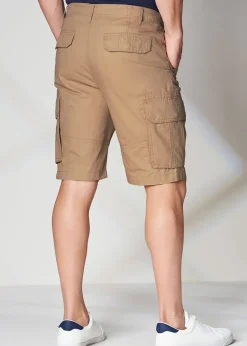 Cotton Traders Light Camel Cotton Cargo Shorts