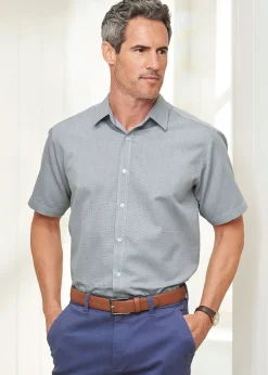 Cotton Traders Light Sage Short Sleeve Luxury Birdseye Shirt