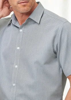 Cotton Traders Light Sage Short Sleeve Luxury Birdseye Shirt