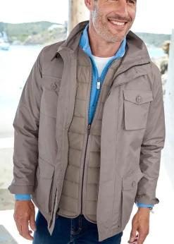 Cotton Traders Linen 3-In-1 Showerproof Jacket