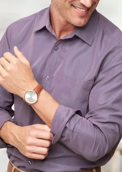 Cotton Traders Mauve Long Sleeve Soft Touch Shirt