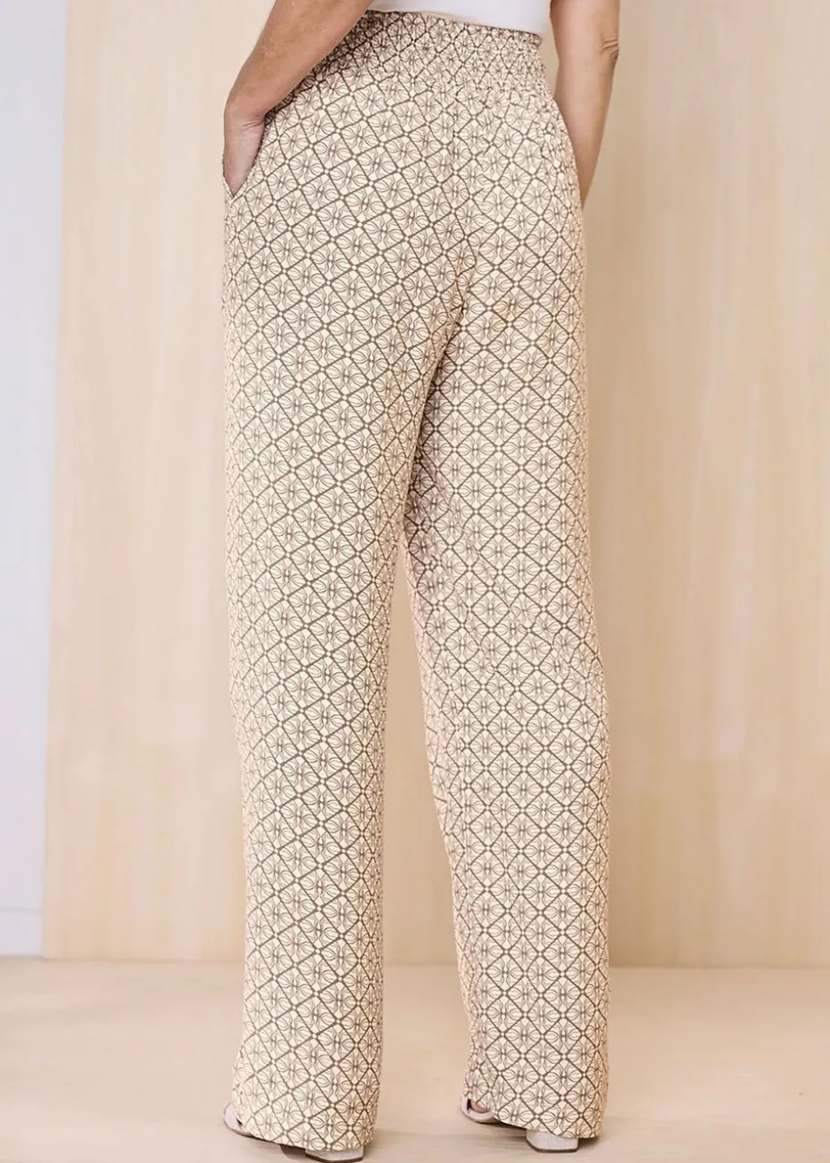 Cotton Traders Mink Wide Leg Pull On Trousers