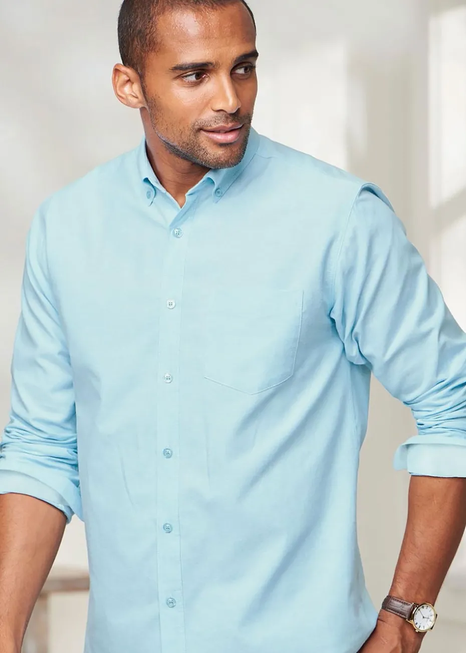 Cotton Traders Mint Long Sleeve Oxford Shirt