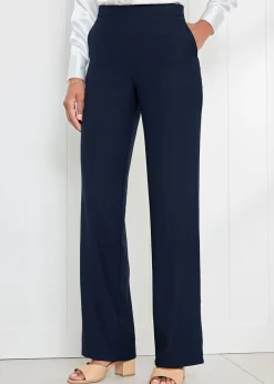 Cotton Traders Navy Wide Leg Occasion Trousers