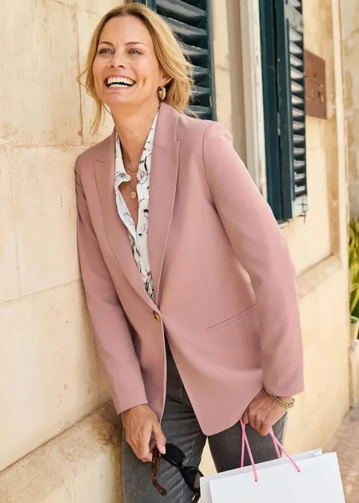 Cotton Traders Pale Pink Soft Lined Blazer