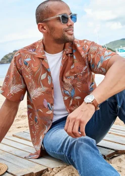 Cotton Traders Paprika Short Sleeve Summer Print Soft Touch Print Shirt