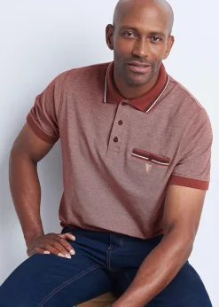 Cotton Traders Raspberry Guinness Short Sleeve Birdseye Pocket Polo Shirt