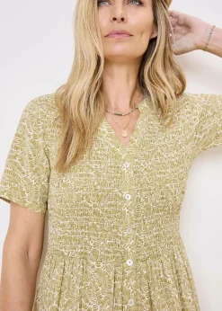 Cotton Traders Sage Green Printed Maxi Dress