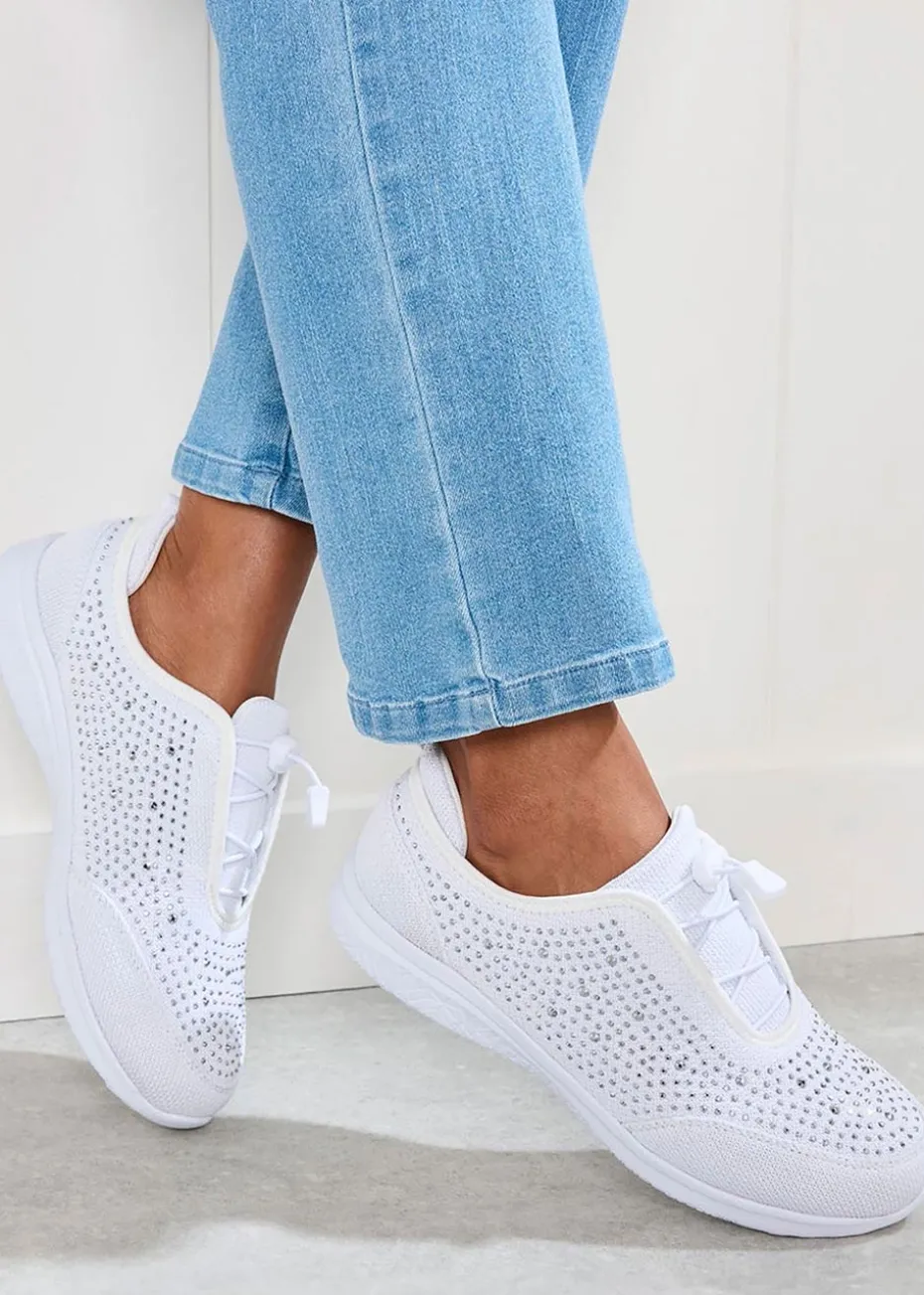 Cotton Traders Warm Cream Memorylite Toggle Trainers