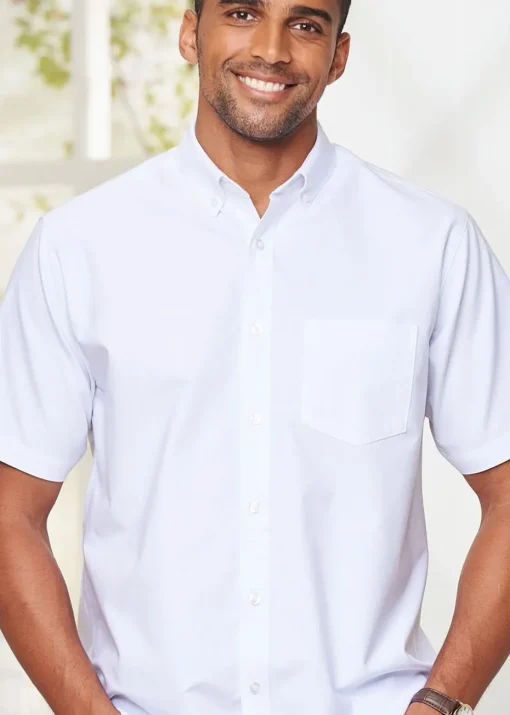 Cotton Traders White Short Sleeve Oxford Shirt