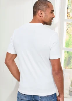 Cotton Traders White Short Sleeve Grandad Base Layer Top