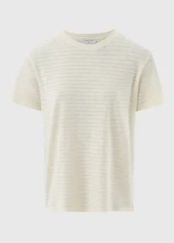 Cream Burnout Stripe T-Shirt