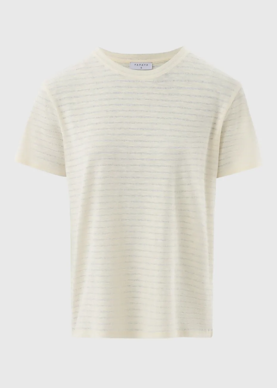 Cream Burnout Stripe T-Shirt