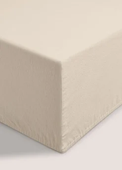 Cream Cotton Deep Fitted Bed Sheet (180 Thread Count)