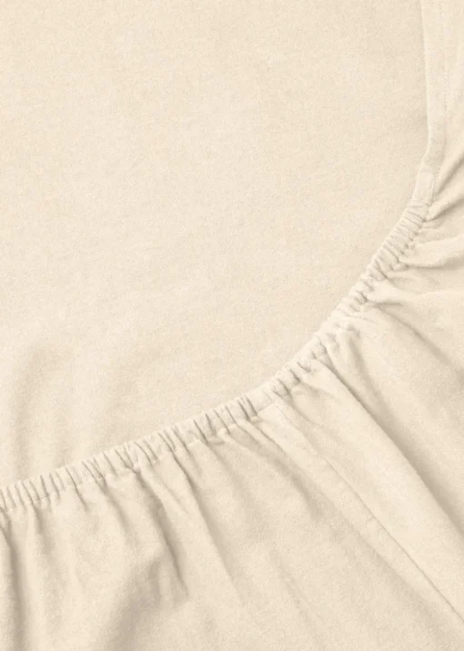 Cream Cotton Deep Fitted Bed Sheet (180 Thread Count)