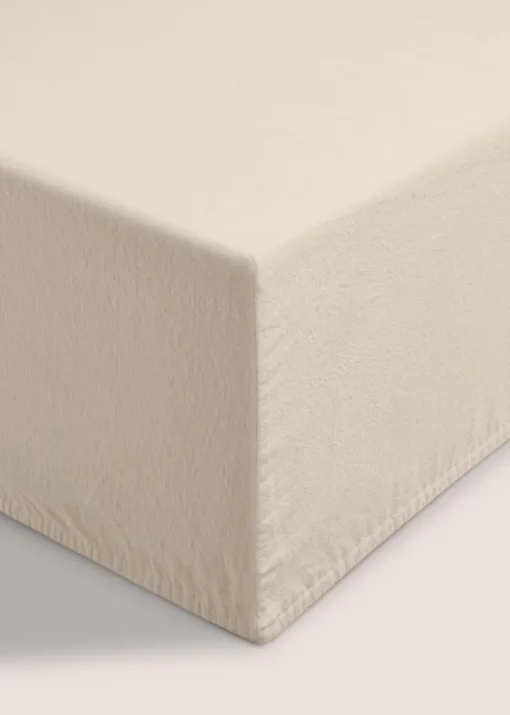 Cream Cotton Deep Fitted Bed Sheet (180 Thread Count)