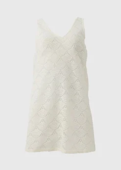 Cream Crochet Short Beach Dress