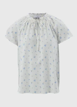 Cream Ditsy Floral Boho Blouse