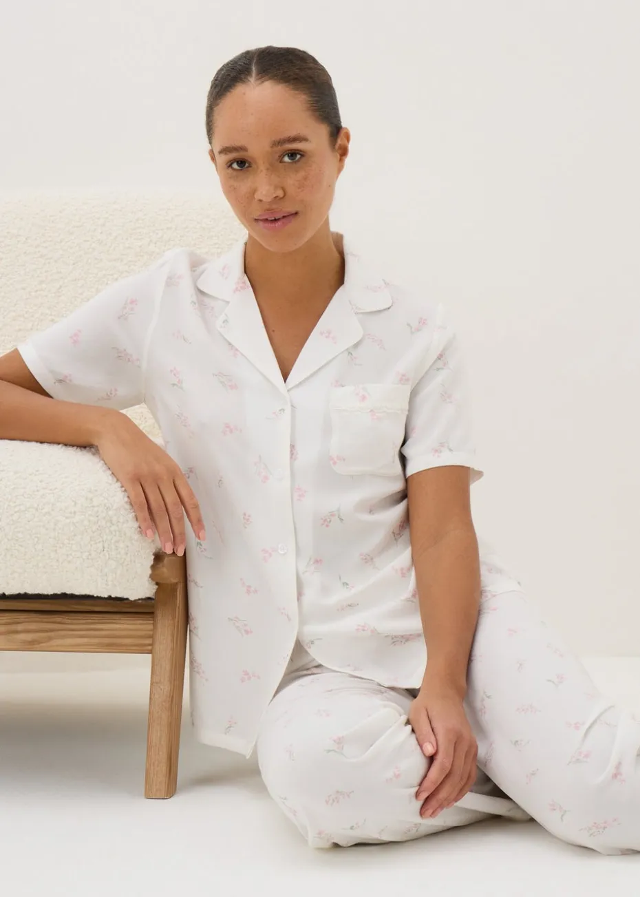 Cream Ditsy Floral Pyjama Set