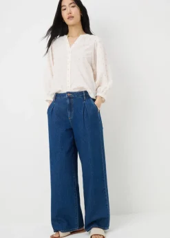 Cream Dobby Embellished Blouse