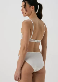 Cream Embroidered Bra