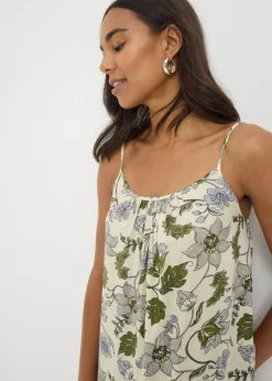 Cream Floral Mini Cami Dress