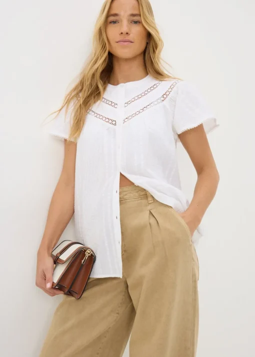 Cream Frill Lace Blouse