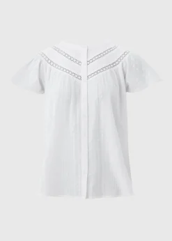 Cream Frill Lace Blouse