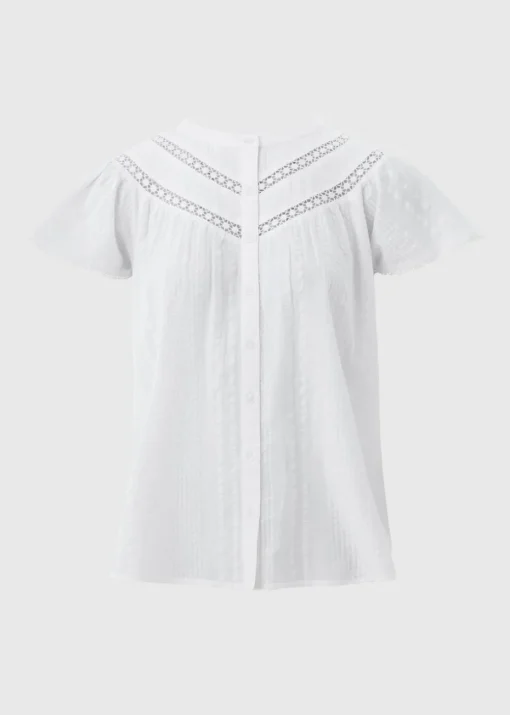 Cream Frill Lace Blouse
