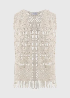 Cream Fringe Waistcoat